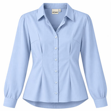 Chemise ICHI 102533-144115 bleu pale