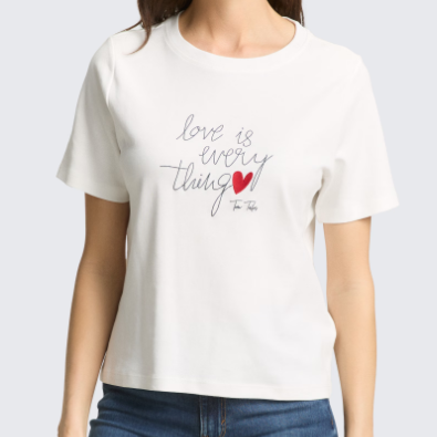T-shirt Femme Blanc Tom Tailor 1050426-10315