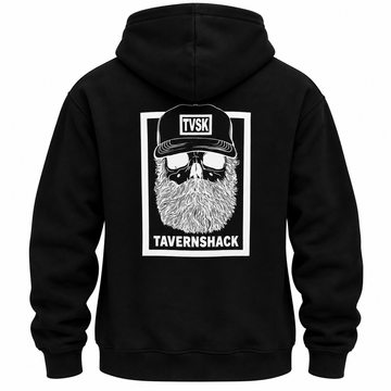 TAVERNSHACK - HOODIE NOIR - ORIGINAL - TVK11 - PRINT BLANC