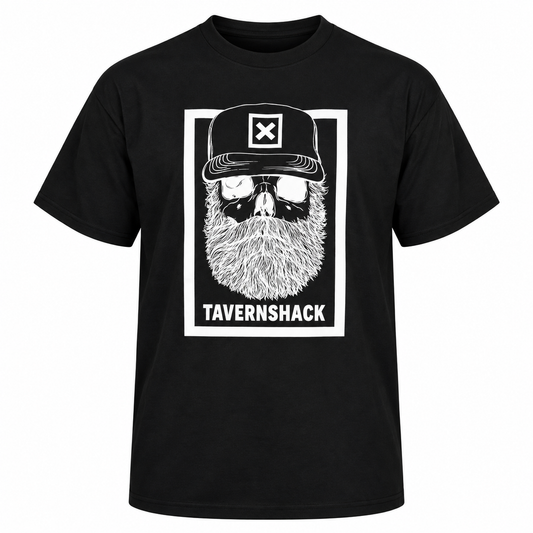 TAVERNSHACK - T-SHIRT NOIR LOGO ORIGINAL BLANC