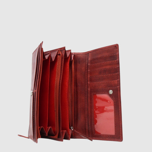 PORTE MONNAIE EN CUIR – RFID - HUNT – HU204740-170- ROUGE