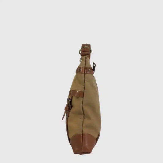 Grand sac à bandoulière en canevas et cuir HUNT HU5889-2389L