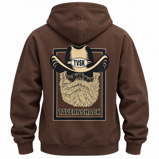 TAVERNSHACK - HOODIE BRUN - COW-BOY - TVK12 - PRINT 2 COULEURS