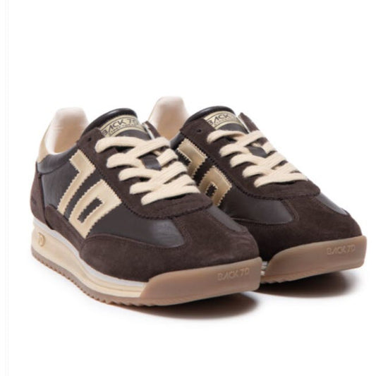 Soulier femme BACK70 Jogger Spongy Brun / Gold #15