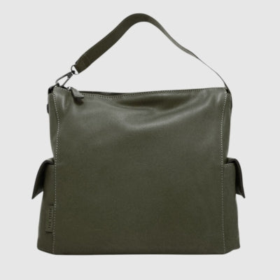 THE TREND - SAC A MAIN CUIR - BERGAME - 4680670 -252 - OLIVE