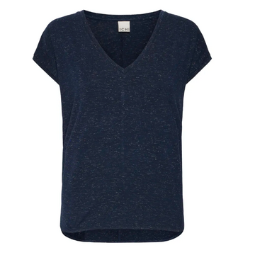 T-Shirt col V ICHI noir 20121349