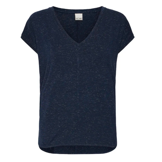 T-Shirt col V ICHI noir 20121349