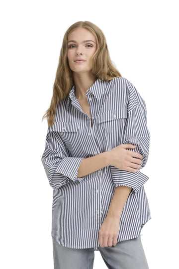 Chemise M. Longue rayé Ichi 20123886-194010