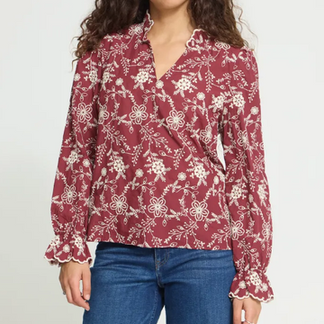 Bouse broder fleur ivory 20125083 Bourgone