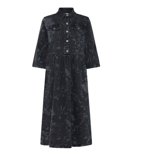 Robe longue en jeans ICHI 20126593 noir