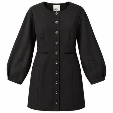 Robe Longue à boutons ICHI 20126749-194008 Noir