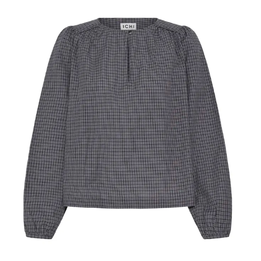 Blouse à carreau grise et noir ICHI 20126815