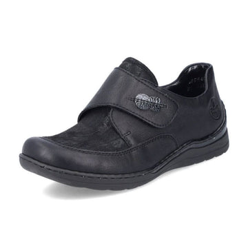 Soulier Velcro Femme Noir Cuir Rieker 48954-11 (#167)