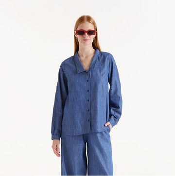 DISPONIBLE EN LIGNE SEULEMENT - COMPANIA - CHEMISE CHAMBRAY - 51C/40013 - BLEU