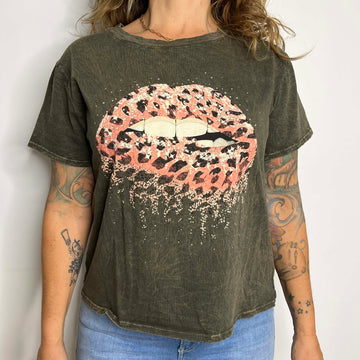 T-Shirt Bouche Leopard Hrt & Luv FV44 Kaki