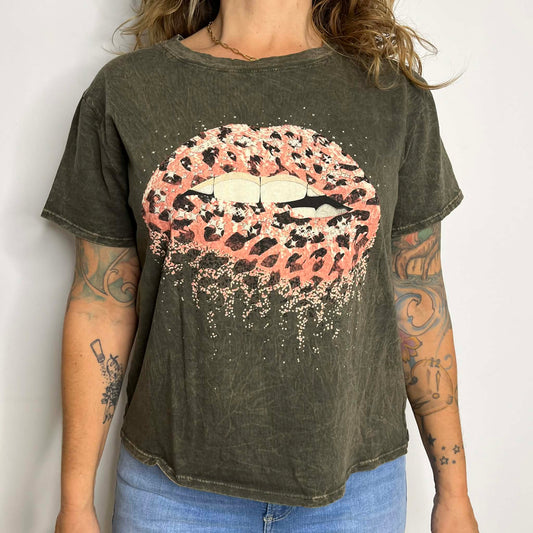 T-Shirt Bouche Leopard Hrt & Luv FV44 Kaki