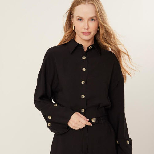 DISPONIBLE EN LIGNE SEULEMENT - LEZ A LEZ – BLOUSE – 7237E-000156 – NOIR