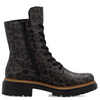 DISPONIBLE EN LIGNE SEULEMENT-Bottes femme noir à motifs léopard RIEKER - 72627-90 (#160)
