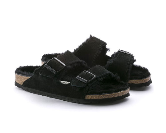 BIRKENSTOCK – ARIZONA SHERLING – SUEDE – 752661 (#124) – NOIR