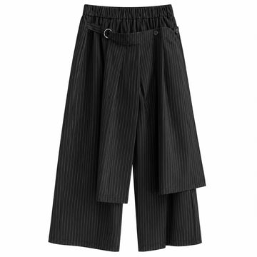 Pareo Trousers WENDY TRENDY 792024 Noir rayé gris