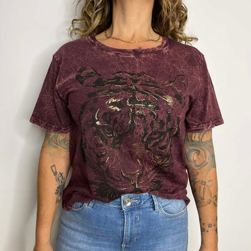 T-Shirt Tigre Hrt & Luv FV43 Bourgone