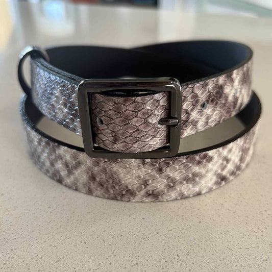 Ceinture en cuir italien imprimer serpent B30244 Landes