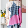 Haut Manche Longue Patchwork Étoile Délavée Oli 1054_6-ROSE
