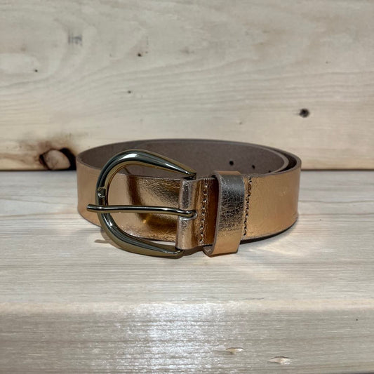 ECO7 - CEINTURE DE CUIR METALLIQUE OU GOLD  - CHLOE