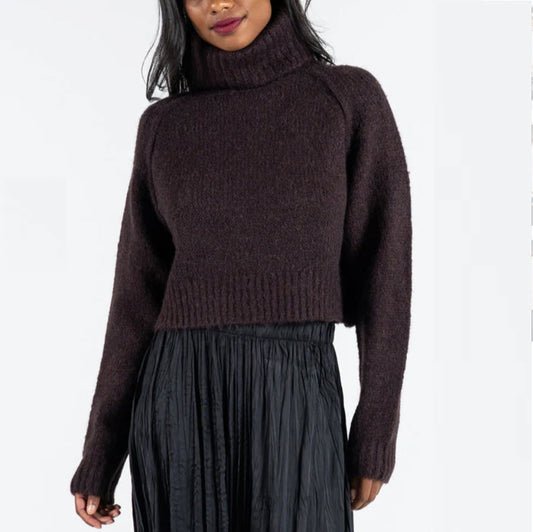 DISPONIBLE EN LIGNE SEULEMENT - C'EST MOI - CROP TOP SWEATER - CESWT4402 - ESPRESSO