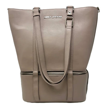 ANNICK LEVESQUE - SAC FOURRE-TOUT EN CUIR 2 EN 1 - ISOTHERME DETACHABLE - CHARLOTTE - TAUPE