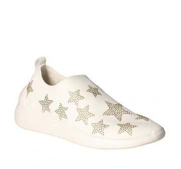DISPONIBLE EN LIGNE SEULEMENT - J.RENEÉ - GEANA - CHAUSSURES - WHITE / GOLD STARS