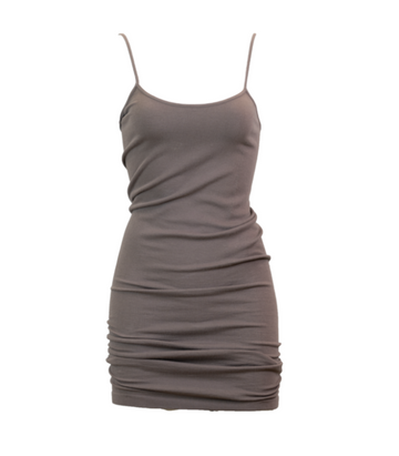 C’EST MOI – ROBE DOS CROISÉ EN BAMBOU COTELÉ – RIB TANK DRESS - MOCHA