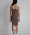 C’EST MOI – ROBE DOS CROISÉ EN BAMBOU COTELÉ – RIB TANK DRESS - MOCHA
