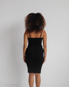 C’EST MOI – ROBE DOS CROISÉ EN BAMBOU COTELÉ – RIB TANK DRESS - NOIR