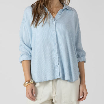 CHEMISE BOUTONNÉES - DEX - 2723700-13354 - STRIPE BLEU