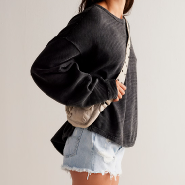 CHANDAIL ML - TOTAL ECLIPSE TEE - FREE PEOPLE - OB2128723-0010 - NOIR