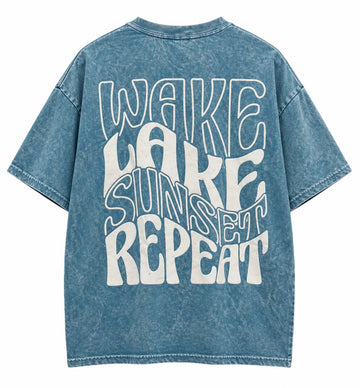 T-Shirt Sweet Claire Wake Lake Sunset Repeat FV220