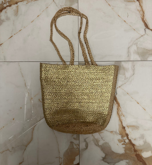 DISPONIBLE EN LIGNE SEULEMENT - COLAB - SAC EN JUTE - #7337 - DORÉ