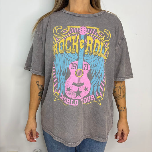 T-Shirt Rock & Roll HRT & LUV FV05 Gris