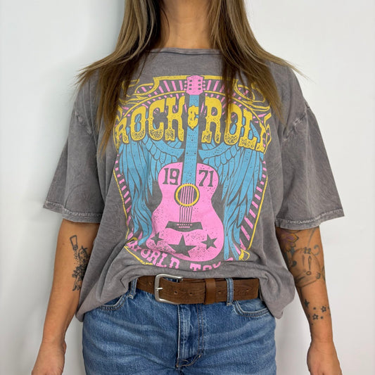 T-Shirt Rock & Roll HRT & LUV FV05 Gris