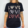 T-Shirt Love Love Love HRT & LUV FV12 Noir