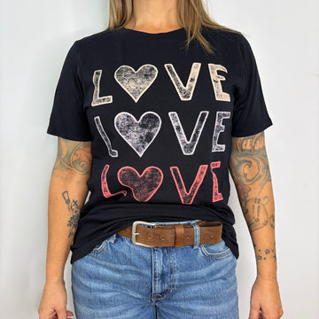 T-Shirt Love Love Love HRT & LUV FV12 Noir