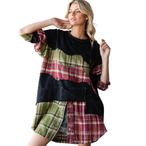 Robe Patchwork Plaid LSS0557