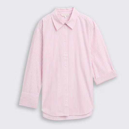 CHEMISIER AMPLE EN POPLIN - TOM TAILOR - L1048319-38654 - RAYÉ ROSE