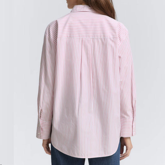 CHEMISIER AMPLE EN POPLIN - TOM TAILOR - L1048319-38654 - RAYÉ ROSE