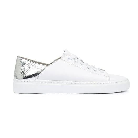 MOLLINI - SNEAKER CUIR - HOLIDAY- (#5) M011948WOD-LE - BLANC / SILVER
