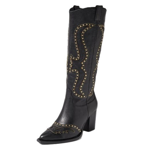 MOLLINI - BOTTE CUIR - LURVA - MO13779BALLE (#1) - NOIR ET GOLD