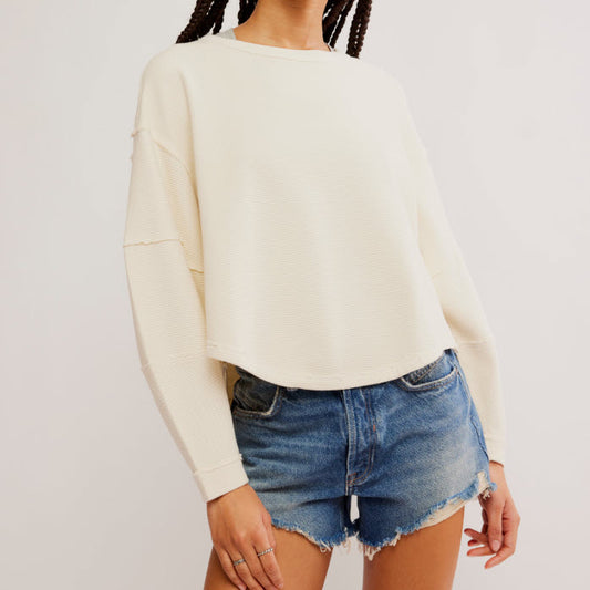 CHANDAIL FEMME FREE PEOPLE TOTAL ECLIPSE TEE OB1846068-1103 IVORY