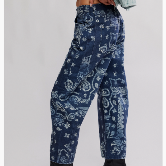 Jeans Femme Bandana Bleu Free People OB2008953-4960