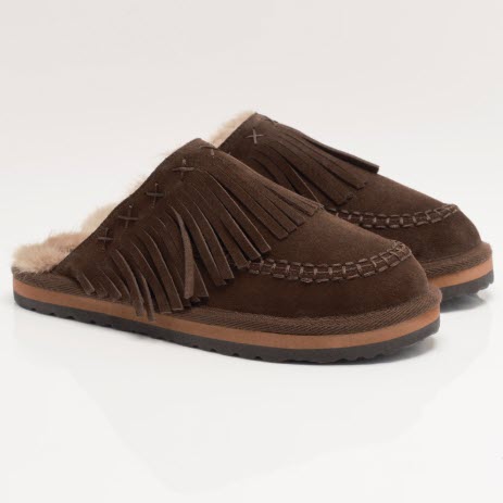 Mule Fallon Fringe FREE PEOPLE OB2210294-2202 (#1) Suede Chocolat